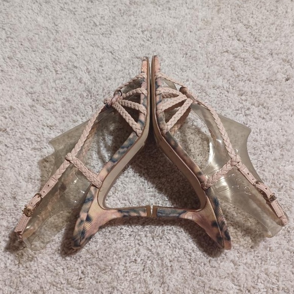 SAM EDELMAN 'Pankin' Seashell Pink Braided Strappy Slingback Heeled Sandals - Picture 6 of 12